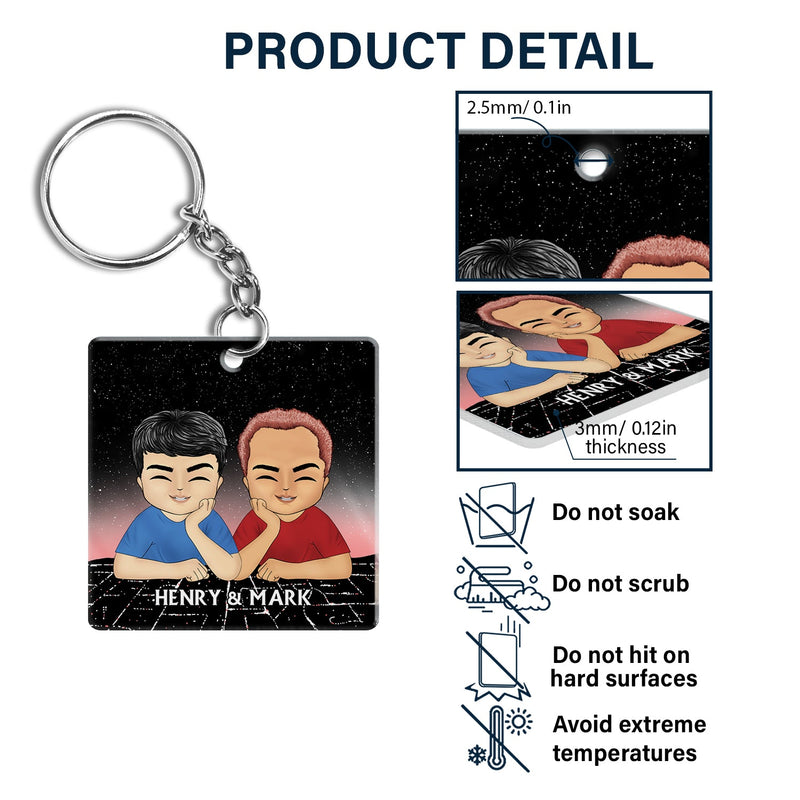 Meilleur ami longue distance : Miles n'a rien à voir avec nous - Cadeau pour meilleur ami - Porte-clés en acrylique personnalisé