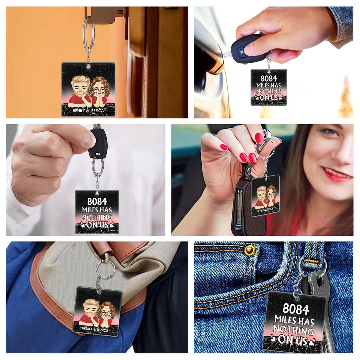 Meilleur ami longue distance : Miles n'a rien à voir avec nous - Cadeau pour meilleur ami - Porte-clés en acrylique personnalisé