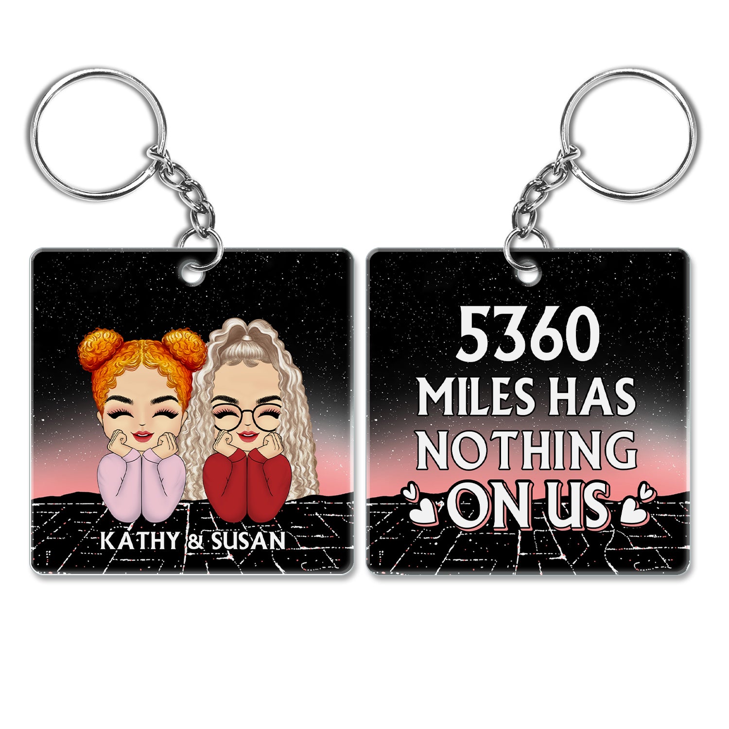 Long Distance Bestie Miles Has Nothing On Us - Gift For Bestie - Personalized Acrylic Keychain