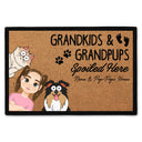 Grandma & Grandpa House Grandkids And Grandpups Spoiled Here - Gift For Grandparents - Personalized Doormat