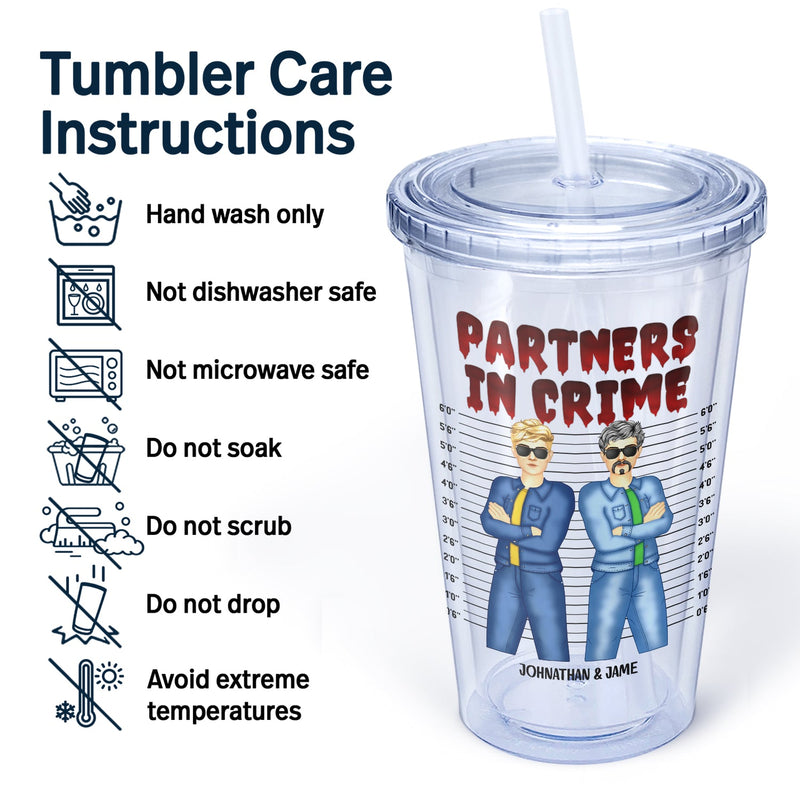 Prêt avec une pelle - Cadeau pour meilleur ami - Gobelet isotherme personnalisé en acrylique avec paille