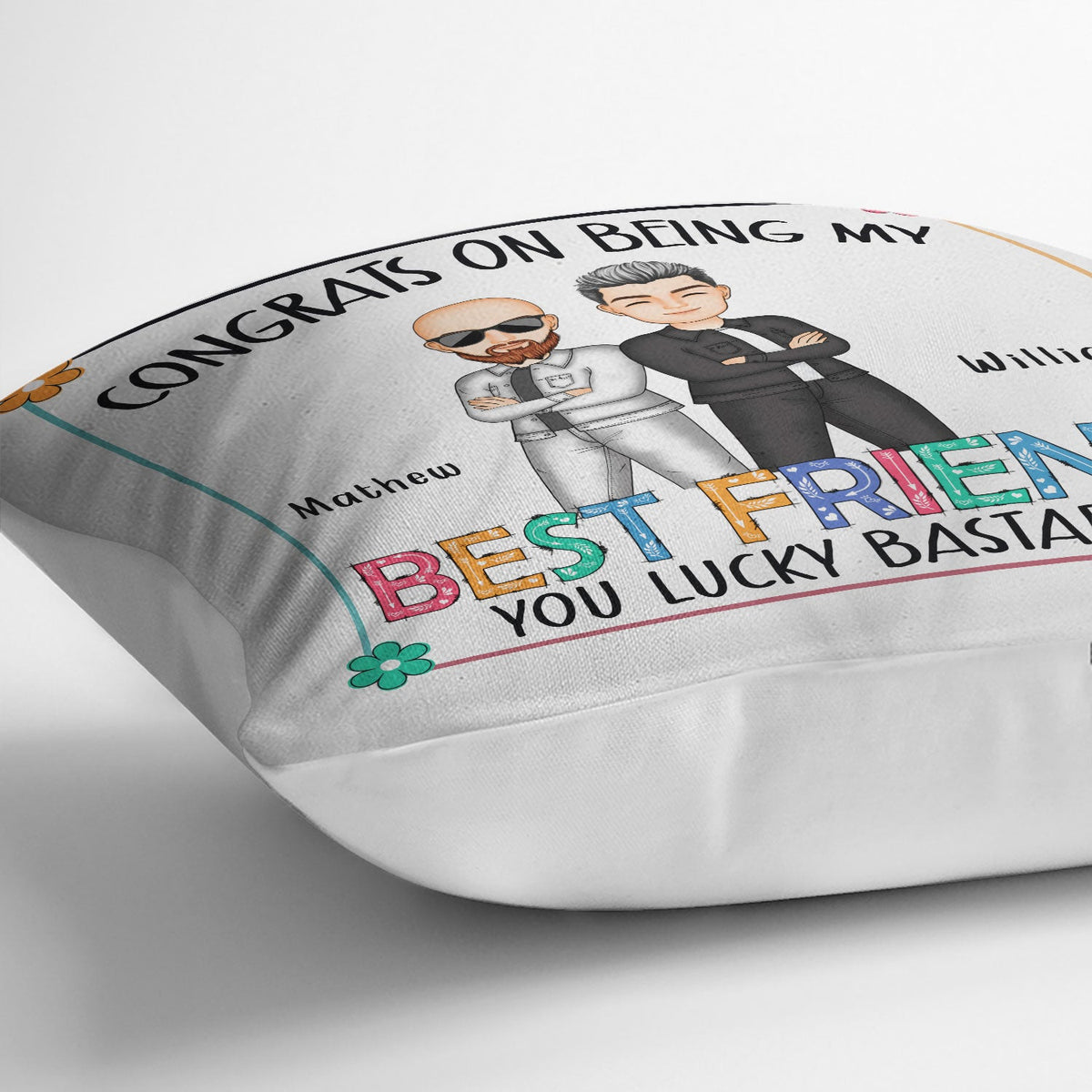 Félicitations pour être devenu mon meilleur ami - Cadeau pour meilleur ami - Oreiller personnalisé