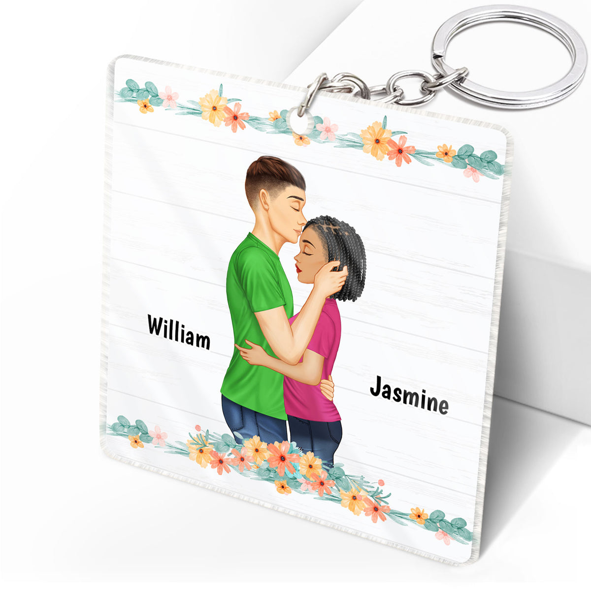 Clear Acrylic Round Keychain With Tassel Mockup Add Your Own Image and  Background 