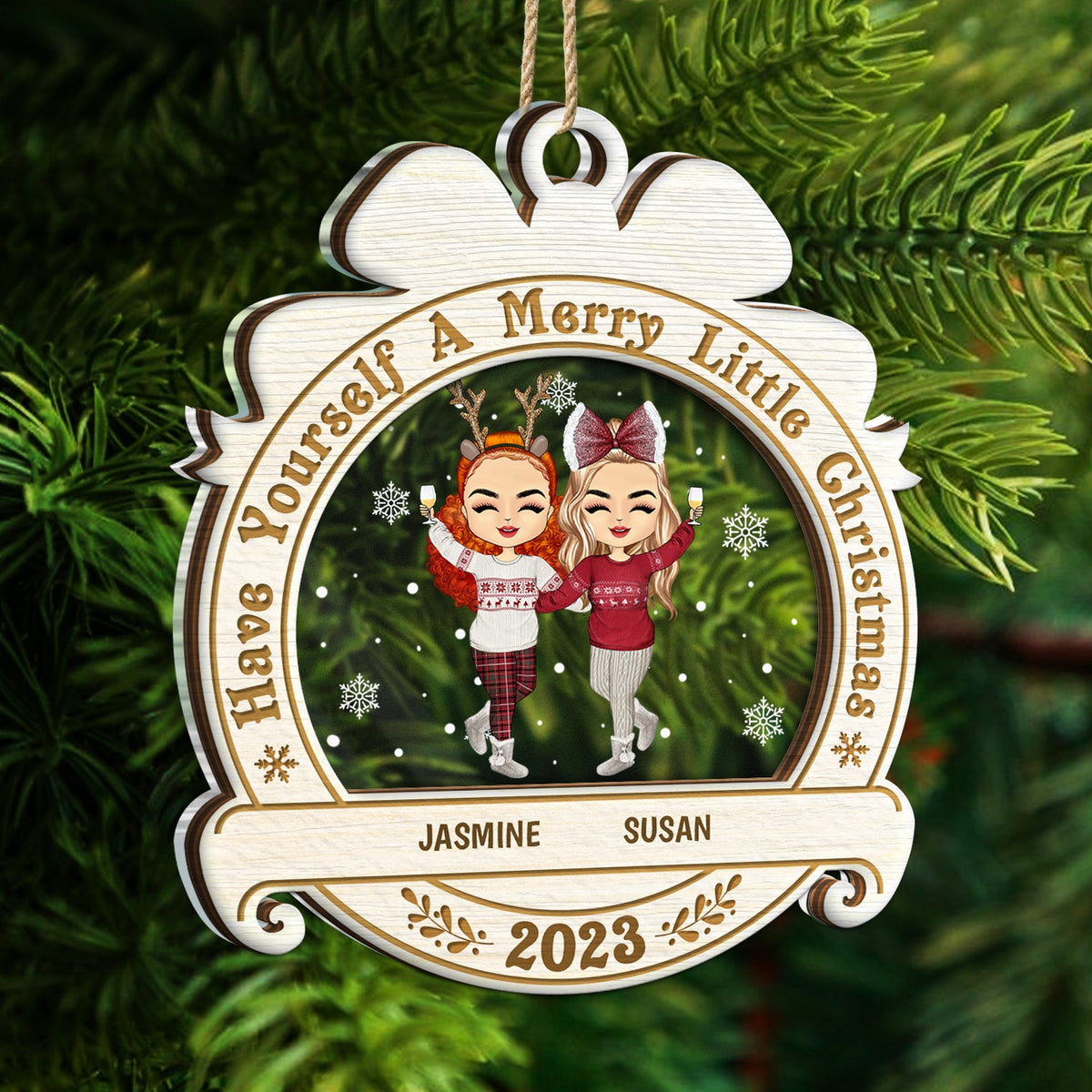 Have Yourself A Merry Little Christmas - Christmas Gift For BFF And Colleagues - Personalized 2-Layered Mix Ornament