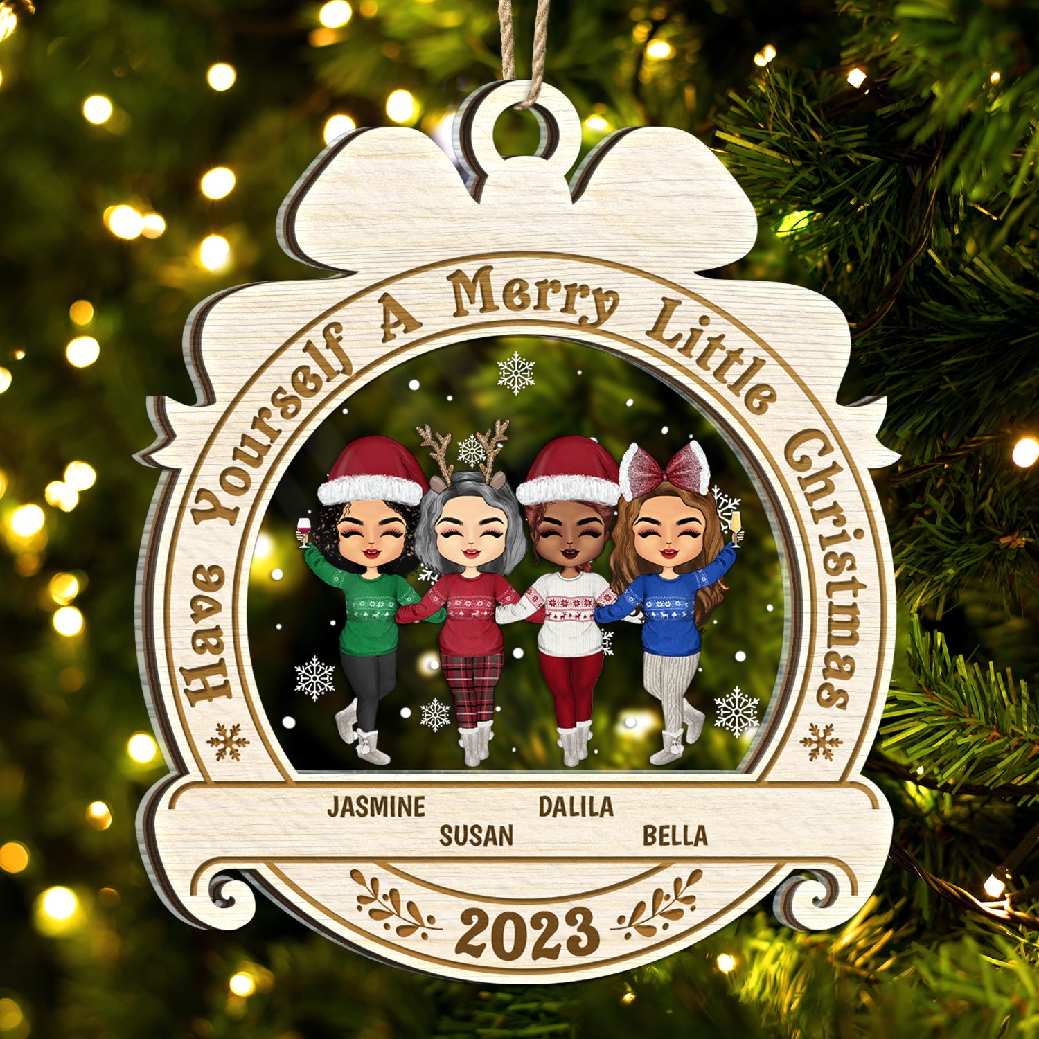 Have Yourself A Merry Little Christmas - Christmas Gift For BFF And Colleagues - Personalized 2-Layered Mix Ornament