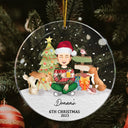 Baby Kids First Christmas - Christmas Gift - Personalized Circle Acrylic Ornament