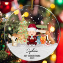 Baby Kids First Christmas - Christmas Gift - Personalized Circle Acrylic Ornament