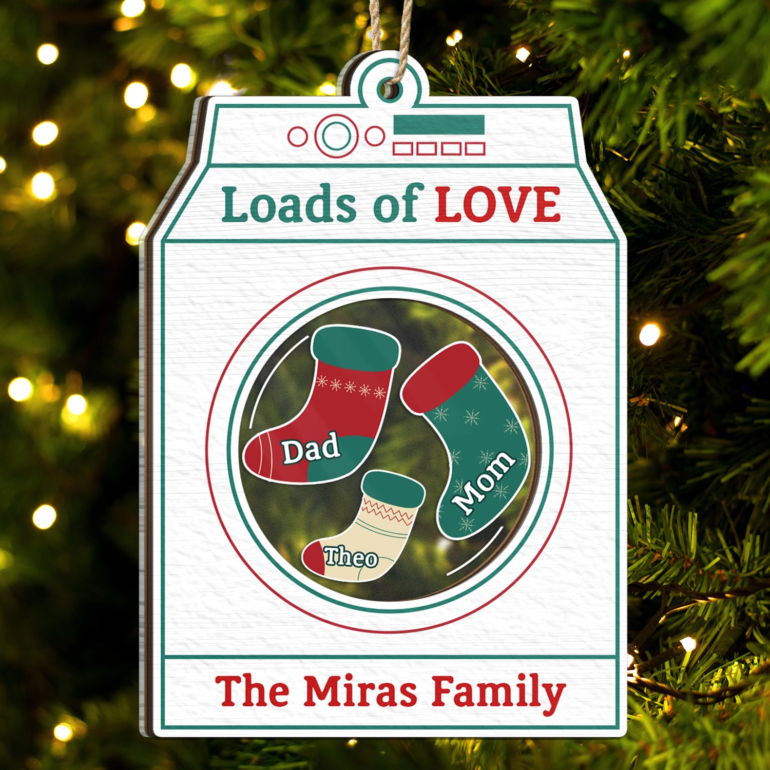 Loads Of Love - Christmas Gift For Couples And Family - Personalized 2-Layered Mix Ornament