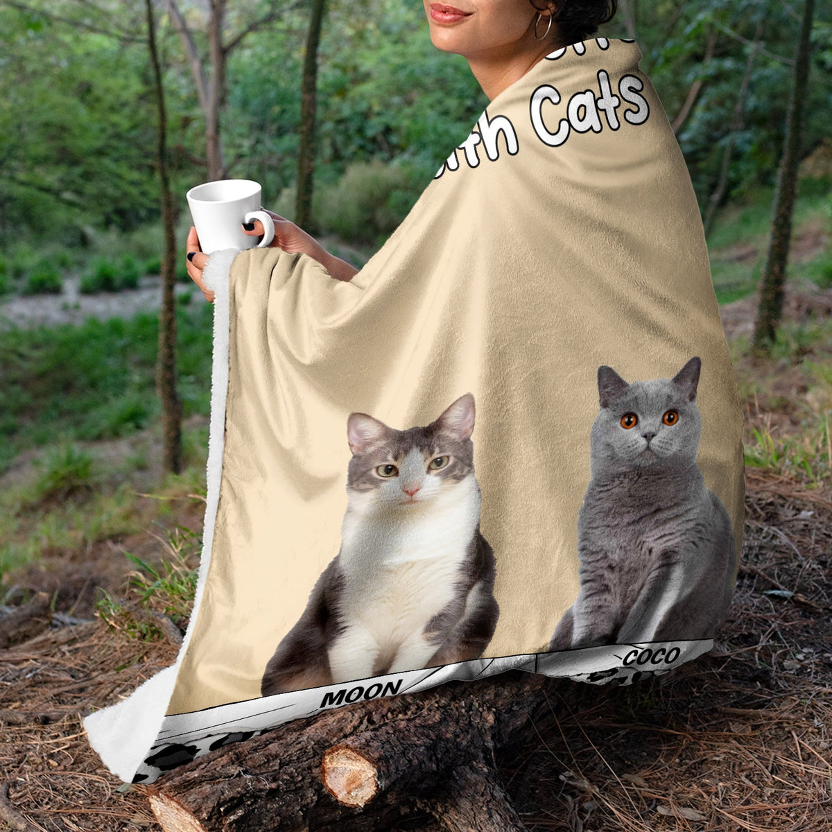 Couverture polaire personnalisée avec photo personnalisée : La vie est meilleure avec un chien ou un chat ! Cadeau pour les amoureux des animaux