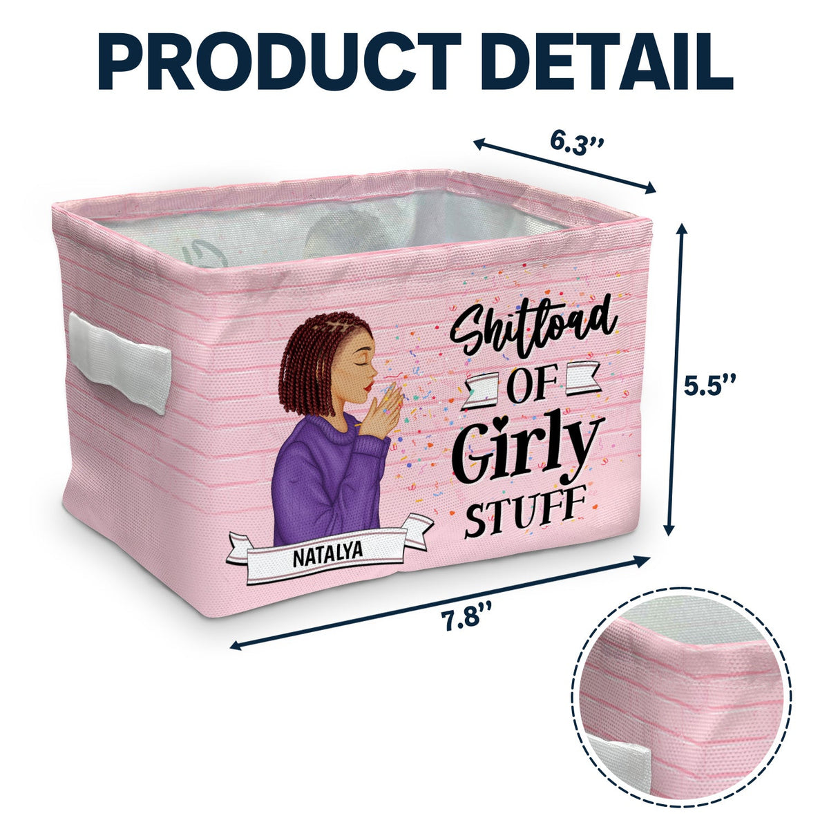 Girly Stuff Gift For Yourself, Gift For Women Personalized Storage