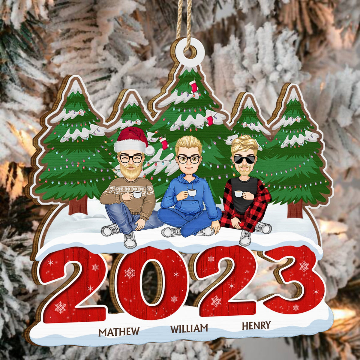 2023 Christmas Gift For Siblings And Besties - Personalized Wooden Cutout Ornament