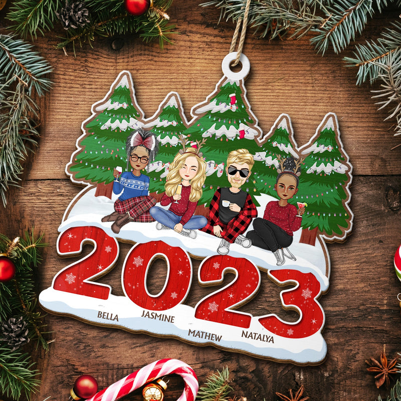 2023 Christmas Gift For Siblings And Besties - Personalized Wooden Cutout Ornament
