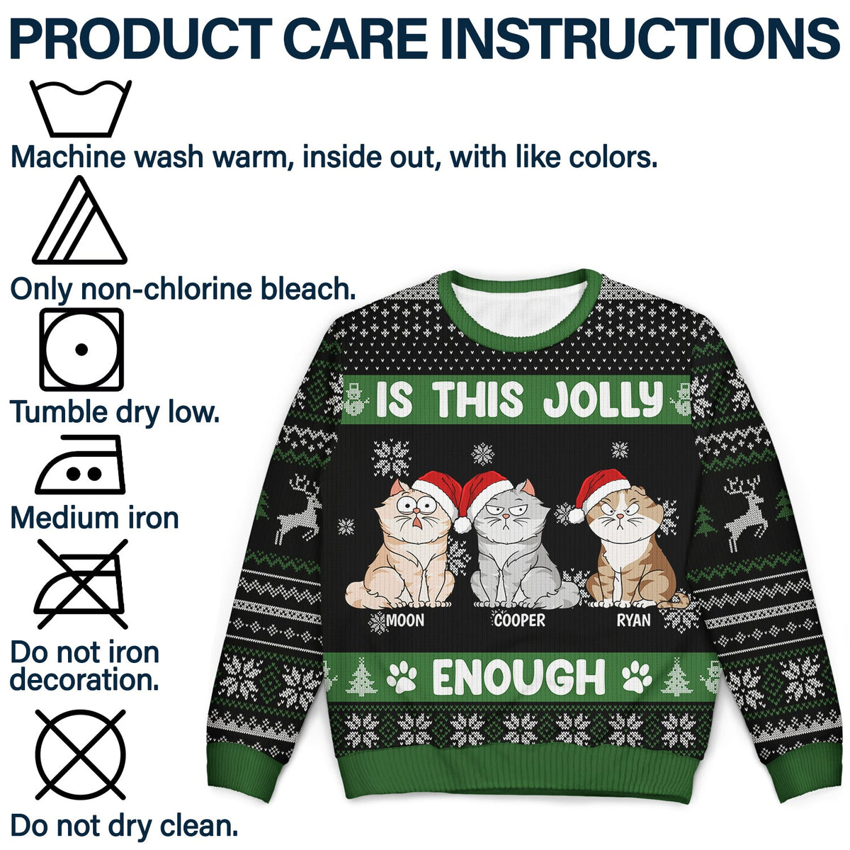 Christmas Cats Is This Jolly Enough - Gift For Cat Lovers - Personalized Unisex Ugly Sweater