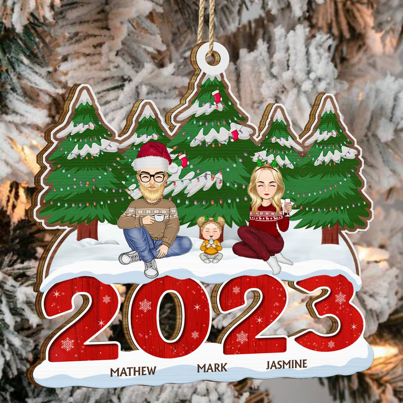 2023 Christmas Gift For Family - Personalized Wooden Cutout Ornament