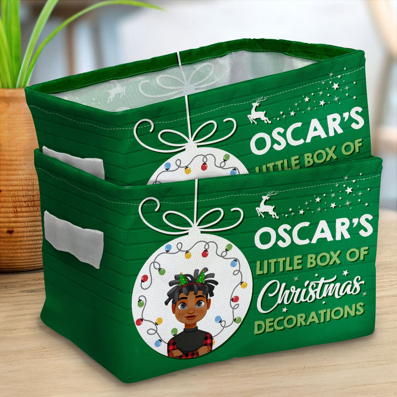 Little Box Of Christmas Decorations - Gift For Family - Personalized Storage Box