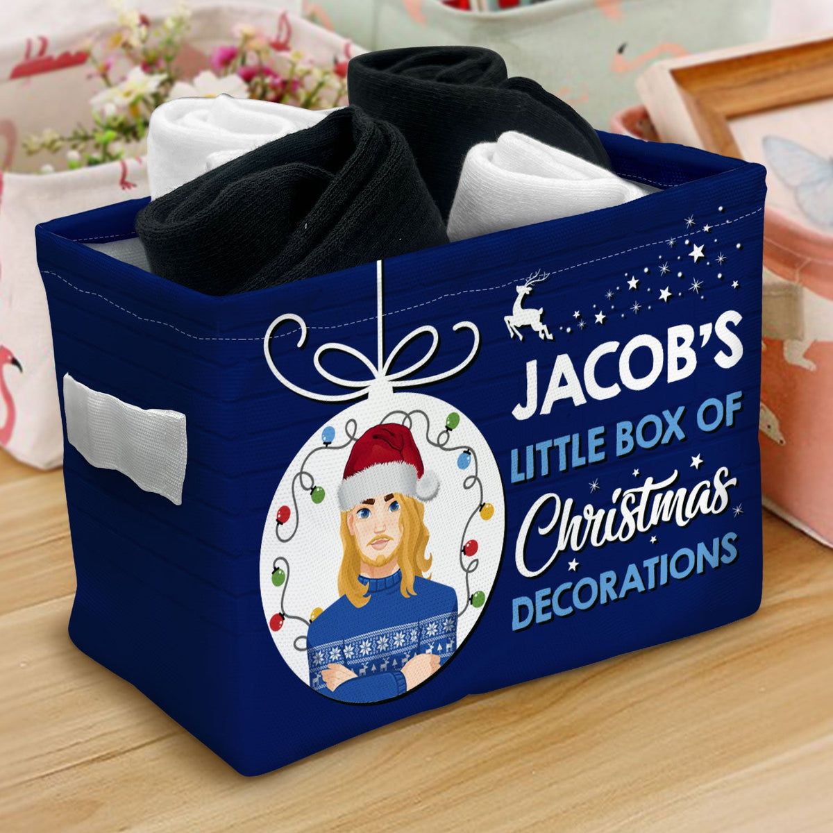 Little Box Of Christmas Decorations - Gift For Family - Personalized Storage Box