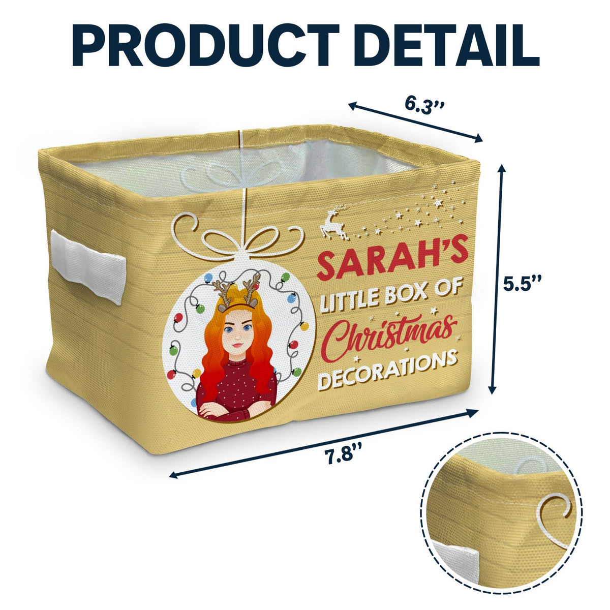 Little Box Of Christmas Decorations - Gift For Family - Personalized Storage Box