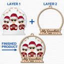 Décoration de Noël plate « Nos petits-enfants 2023 » - Cadeau pour grands-parents - Décoration personnalisée à 2 couches