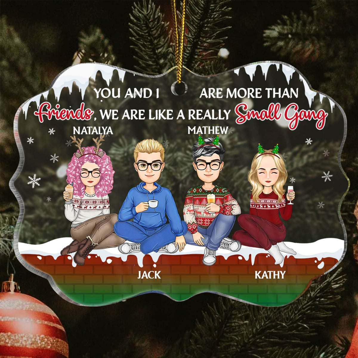 A Really Small Gang - Christmas Gift For Besties - Personalized Medall ...