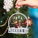 Married AF - Christmas Gift For Couples - Personalized 2-Layered Mix Ornament