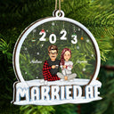Married AF - Christmas Gift For Couples - Personalized 2-Layered Mix Ornament