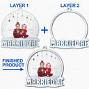 Married AF - Christmas Gift For Couples - Personalized 2-Layered Mix Ornament