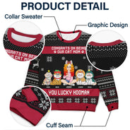 Christmas Congrats On Being My Cat Mom - Gift For Cat Lovers - Personalized Unisex Ugly Sweater