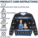 Christmas Congrats On Being My Cat Mom - Gift For Cat Lovers - Personalized Unisex Ugly Sweater