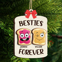 Christmas Bestie Forever Like Peanut Butter & Jelly - Gift For Bestie - Personalized 2-Layered Wooden Ornament