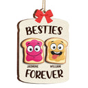 Christmas Bestie Forever Like Peanut Butter & Jelly - Gift For Bestie - Personalized 2-Layered Wooden Ornament