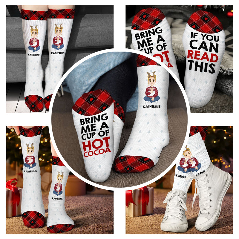 Christmas If You Can Read This Bring Me A Cup - Gift For Yourself - Personalized Socks