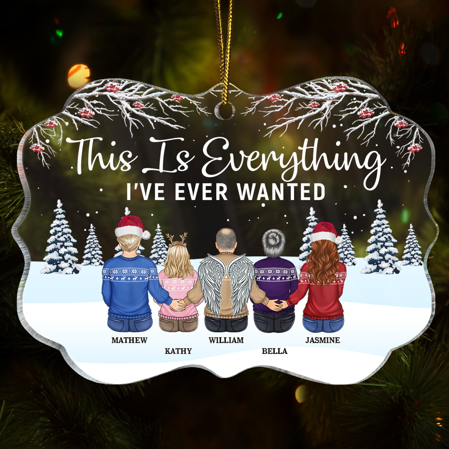 Christmas Family This Is Everything I Ever Wanted - Gift For Family - Personalized Medallion Acrylic Ornament