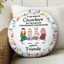 Job Made Us Coworkers - Christmas Gift For Colleagues - Personalized Round Pillow