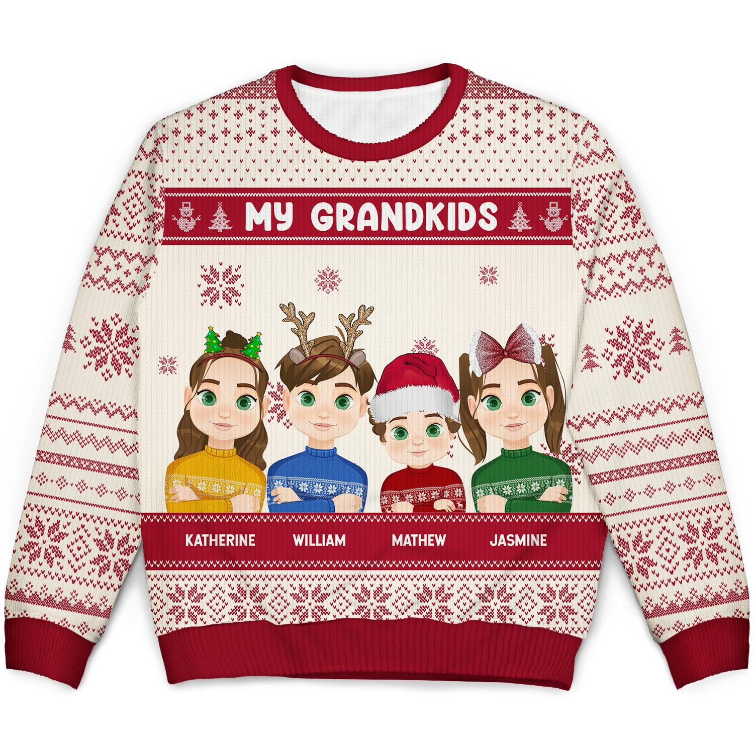 Christmas My Grandkids Our Grandkids - Gift For Grandparents - Personalized Unisex Ugly Sweater