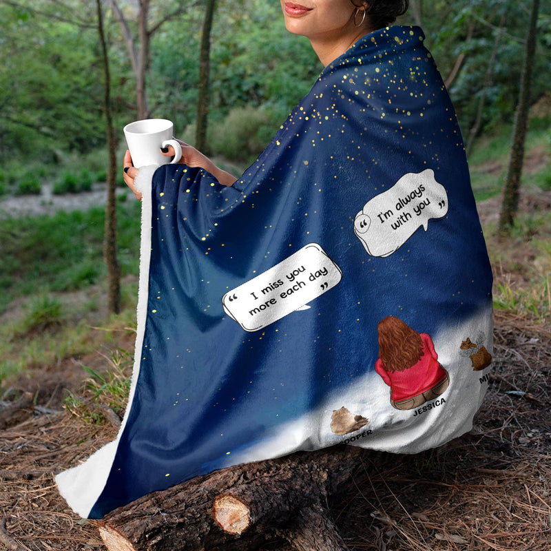 Pet Memorial I Miss You - Memorial Gift For Pet Lovers - Personalized Fleece Blanket