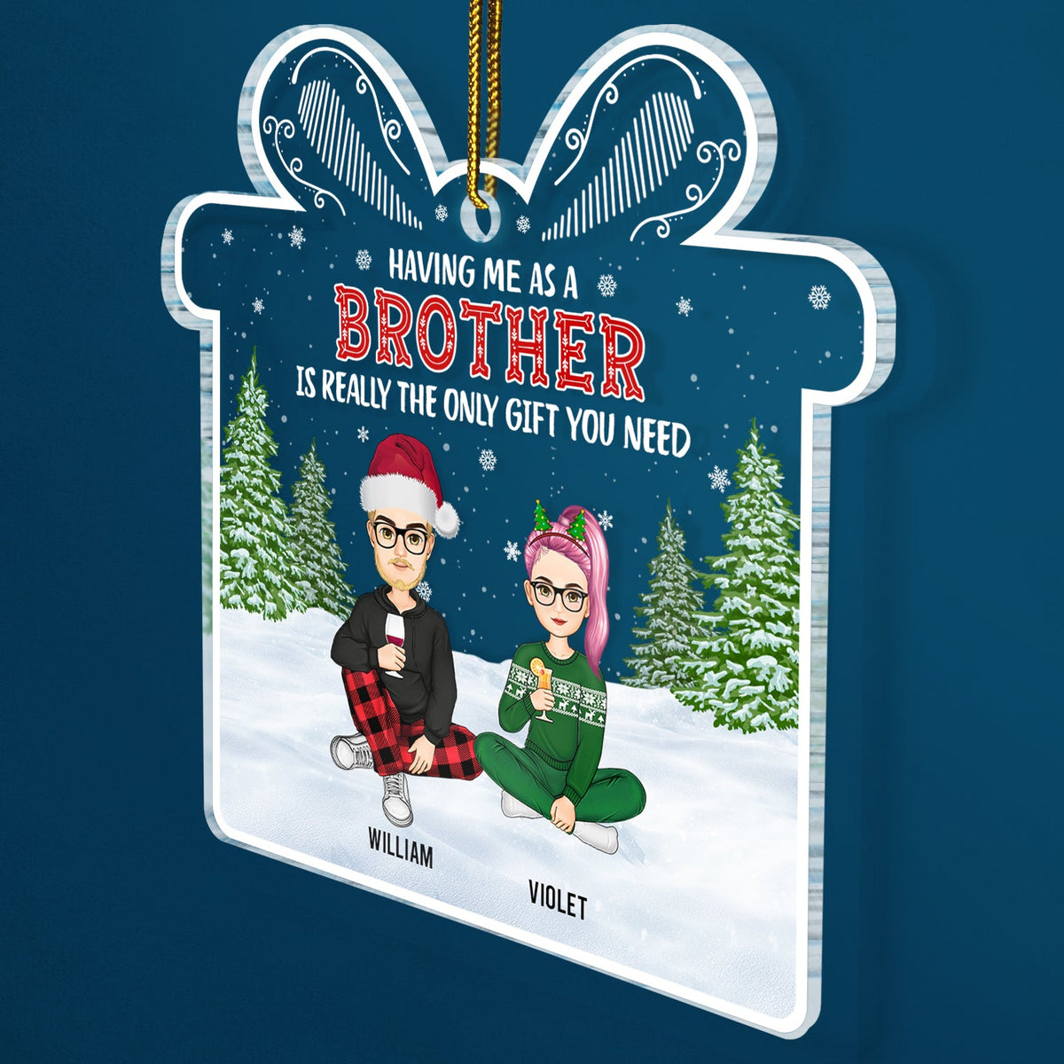 Cadeau de Noël familial dont vous avez besoin - Cadeau pour la famille - Ornement acrylique personnalisé en forme
