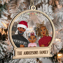 Décoration de Noël personnalisée avec prénom et prénom - Cadeau pour la famille - Décoration mixte personnalisée à 2 couches