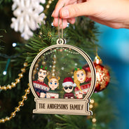 Christmas Family Custom Name - Gift For Family - Personalized 2-Layered Mix Ornament