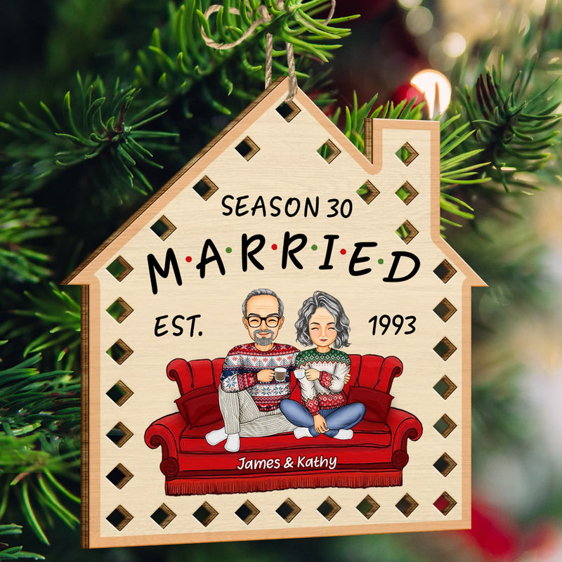 Season Married - Christmas Gift For Couples - Personalized Wooden Cutout Ornament
