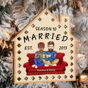 Season Married - Christmas Gift For Couples - Personalized Wooden Cutout Ornament