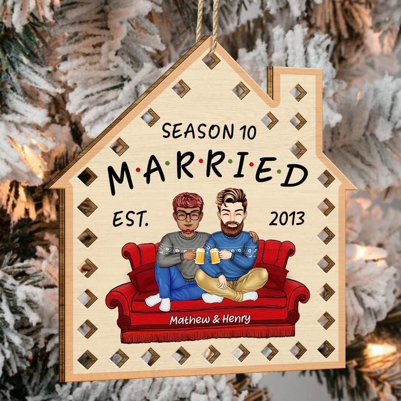 Season Married - Christmas Gift For Couples - Personalized Wooden Cutout Ornament