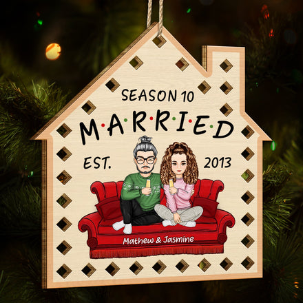 Season Married - Christmas Gift For Couples - Personalized Wooden Cutout Ornament