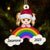 Christmas Kid Rainbow Custom Name - Gift For Kids - Personalized Wooden Cutout Ornament
