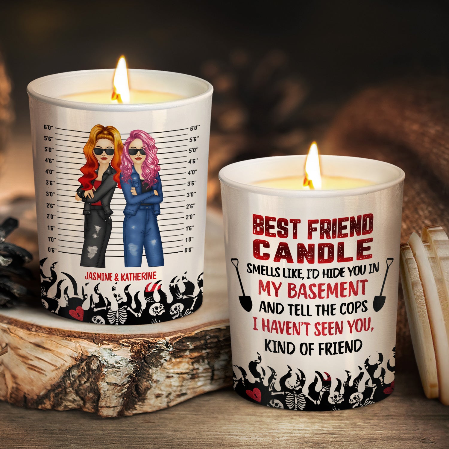 Kind Of Friend - Gift For Bestie - Personalized Scented Candle With Wooden Lid
