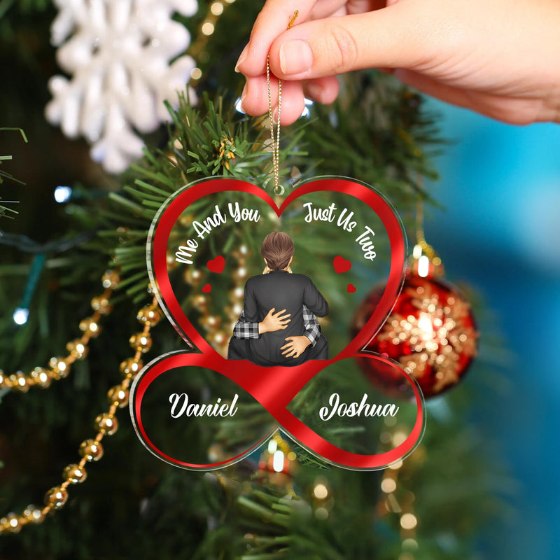 Just Us Two - Christmas Gift For Couples - Personalized Custom Shaped Acrylic Ornament