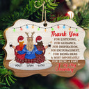 Christmas Thank You Gift Being Part Of My Journey - Gift For Bestie - Personalized Medallion Wooden Ornament