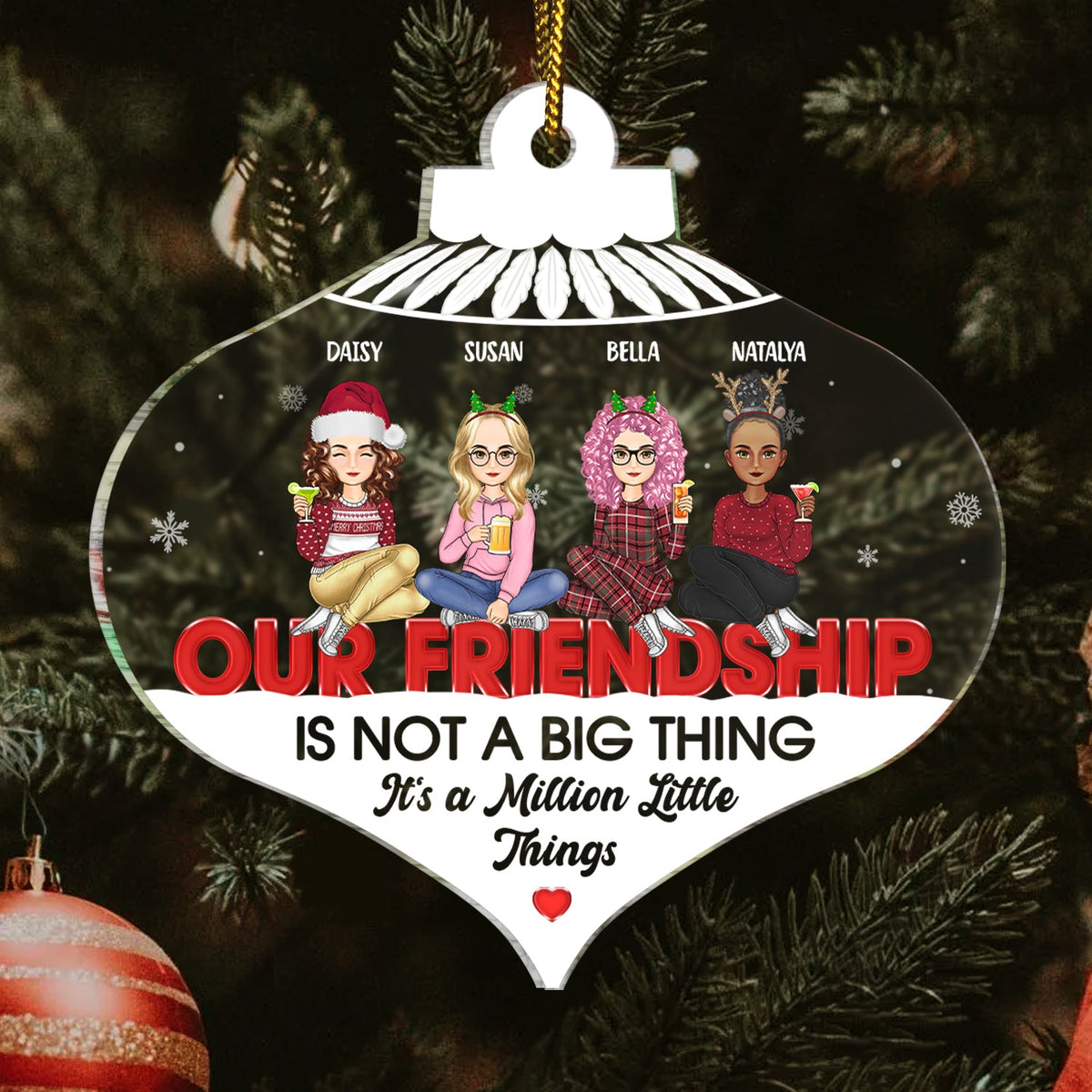 Million Little Things - Cadeau de Noël pour meilleure amie - Décoration acrylique personnalisée