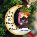 Christmas Couple From Our First Kiss - Gift For Couples - Personalized Wooden Cutout Ornament