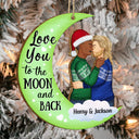 Christmas Couple From Our First Kiss - Gift For Couples - Personalized Wooden Cutout Ornament