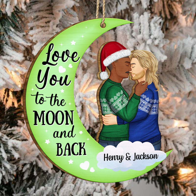 Christmas Couple From Our First Kiss - Gift For Couples - Personalized Wooden Cutout Ornament